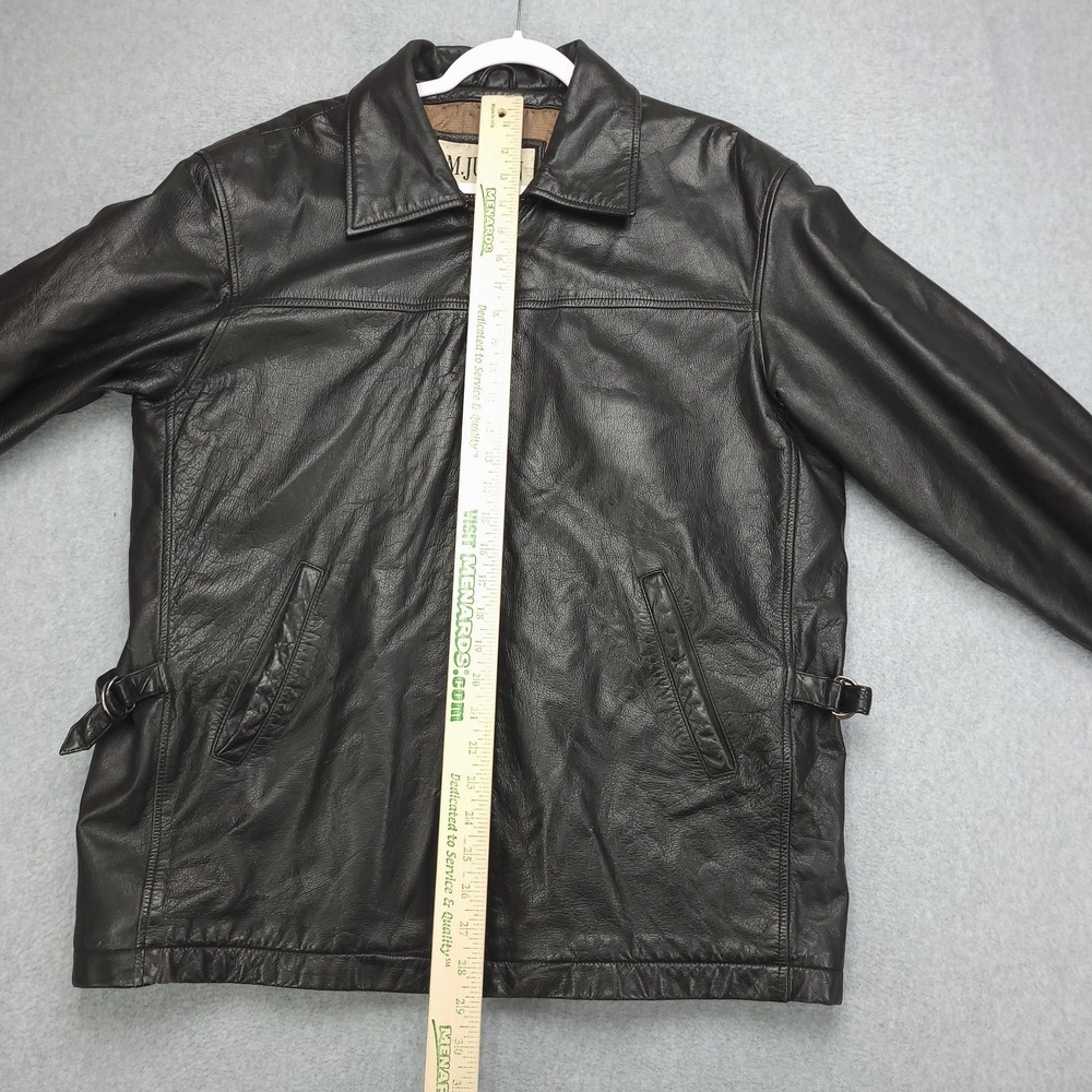 M‎ Julian Wilsons Leather Jacket Mens Medium Black Zip Front Buckle Pockets - Picture 16 of 16